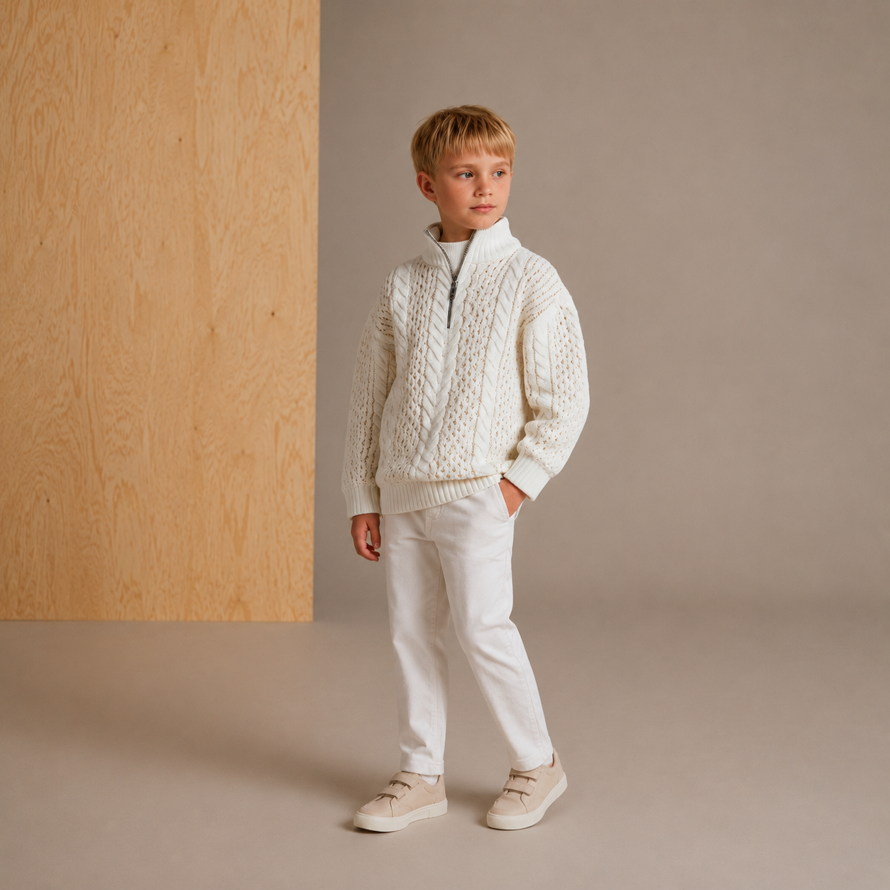 Cream Cable Knit Adorable Sweater