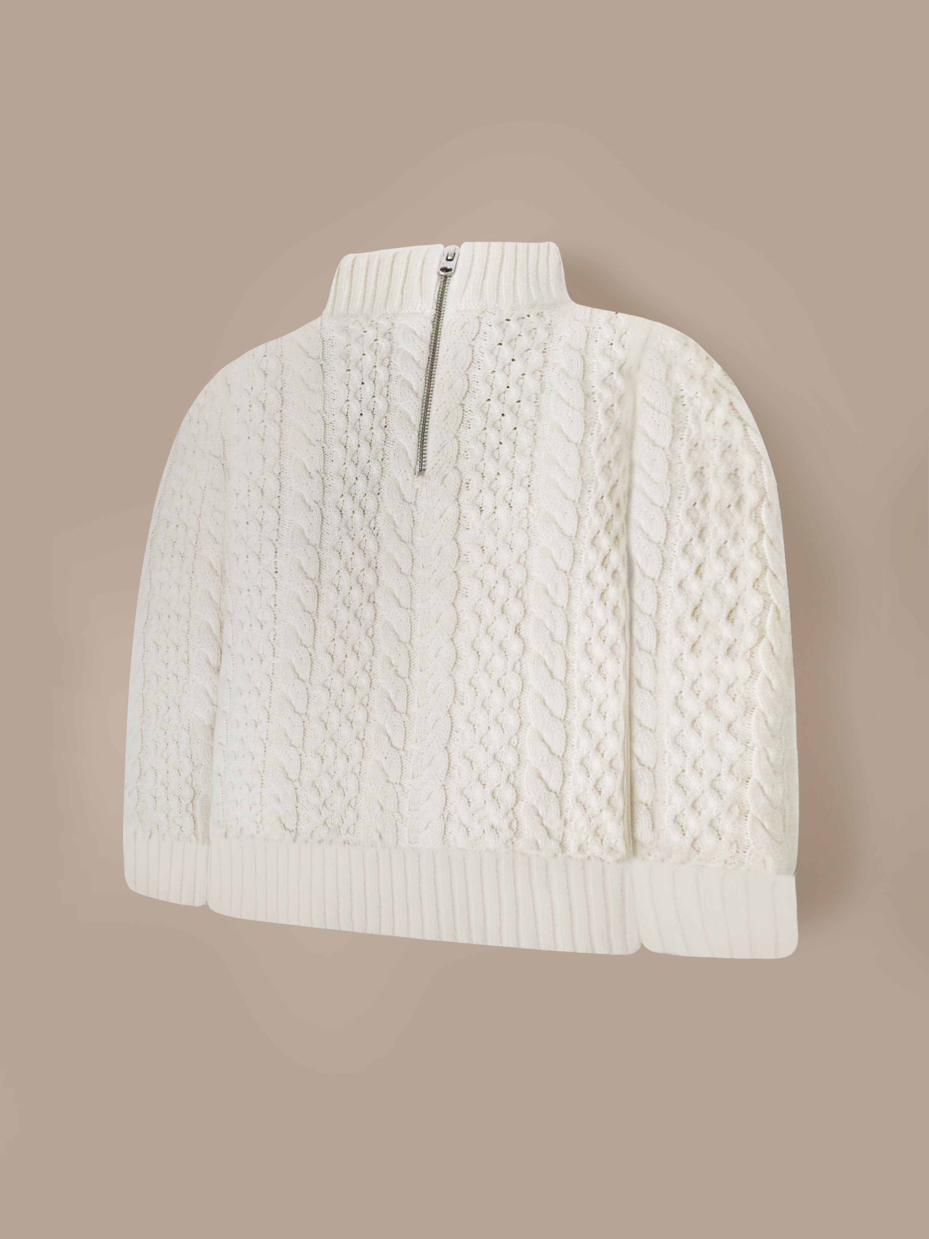 Cherry Crumble Cream Cable Knit Adorable Sweater