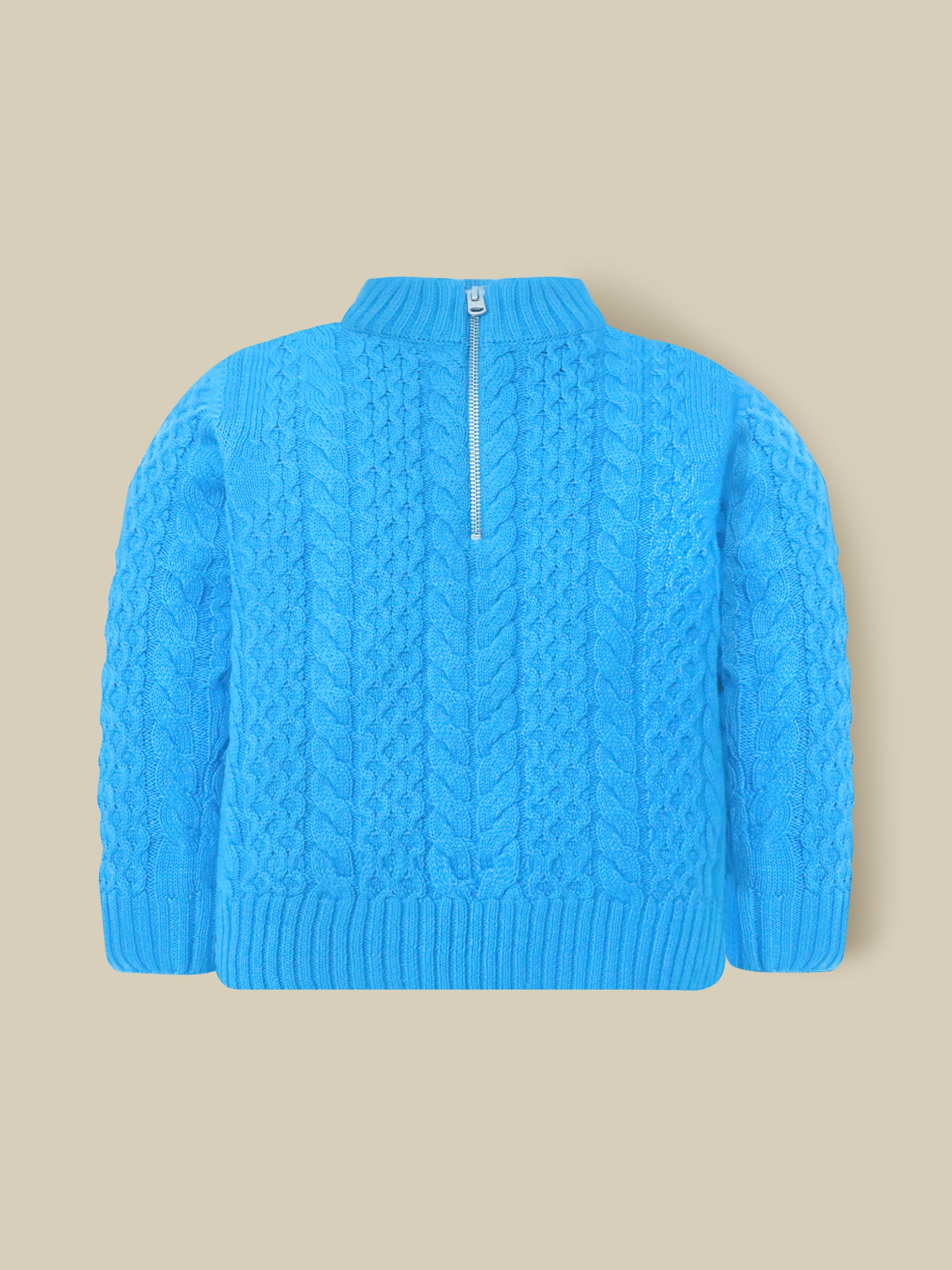 Cherry Crumble Blue Cable Knit Sweater