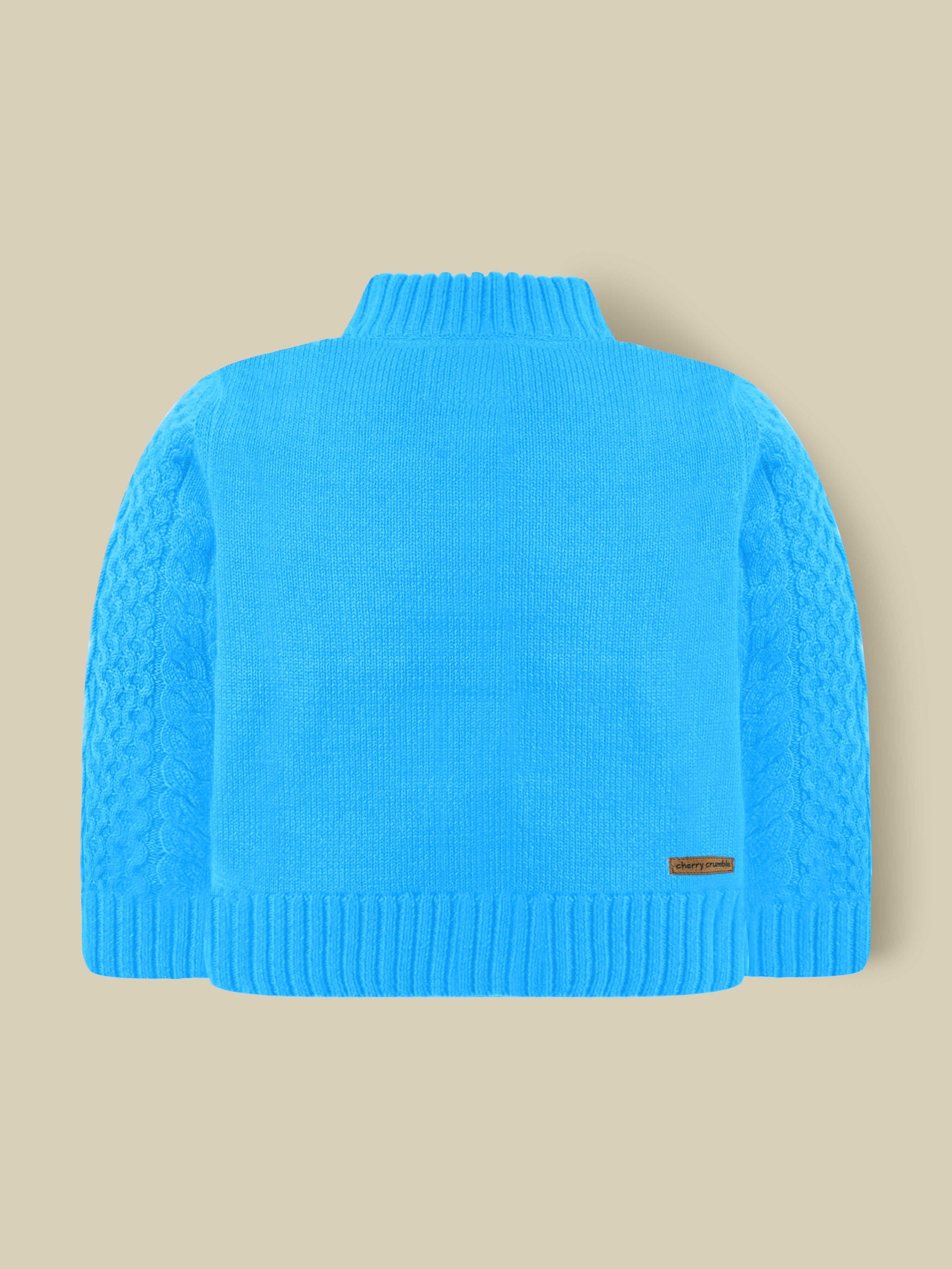 Cherry Crumble Blue Cable Knit Sweater