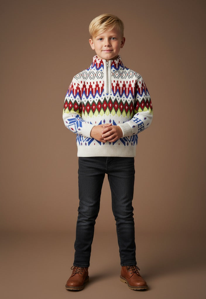 Multicolor Self-designed Sweater