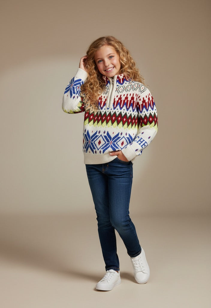 Multicolor Self-designed Sweater