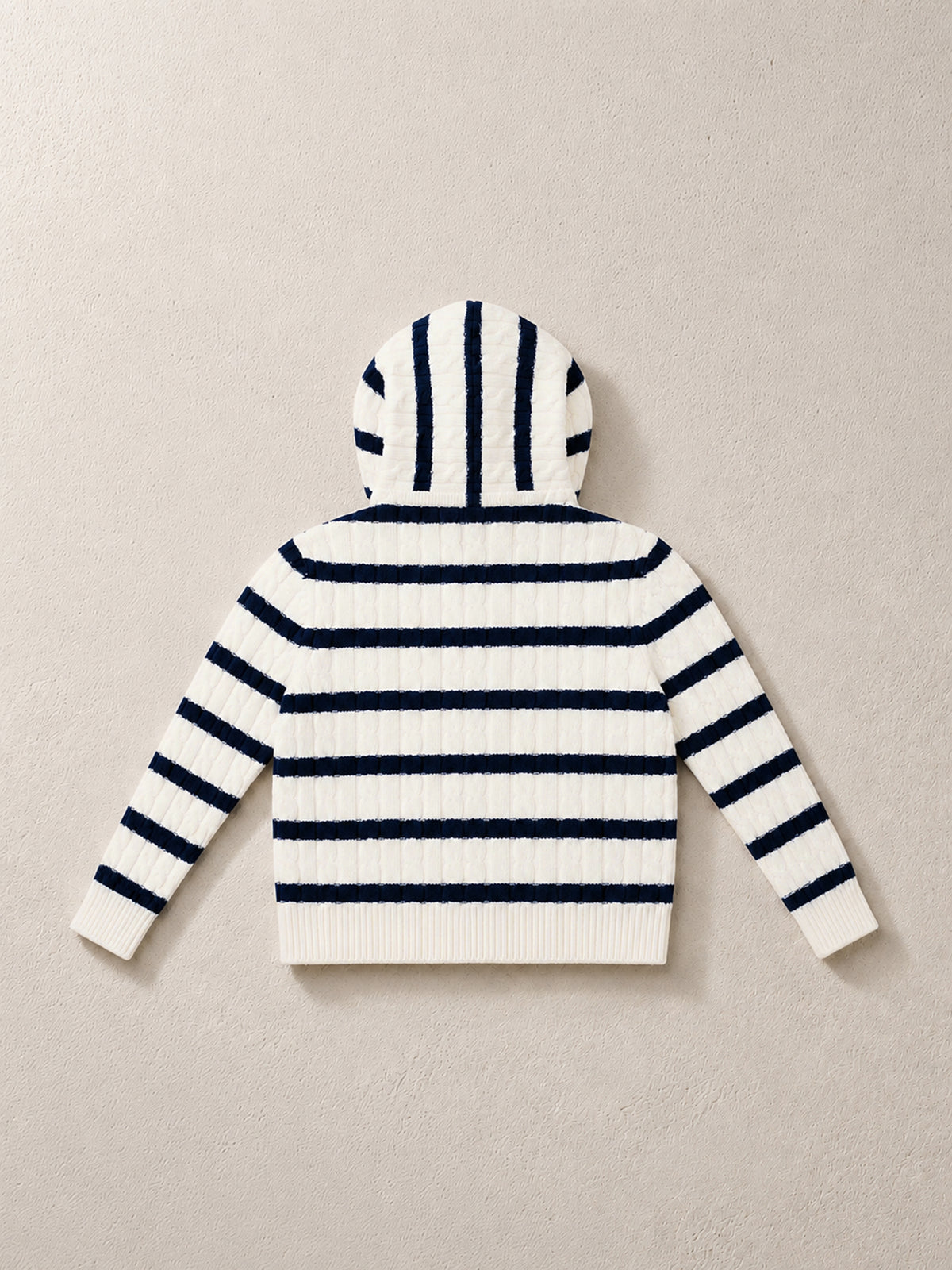 Unisex Kids Hooded Striped Knit Sweater