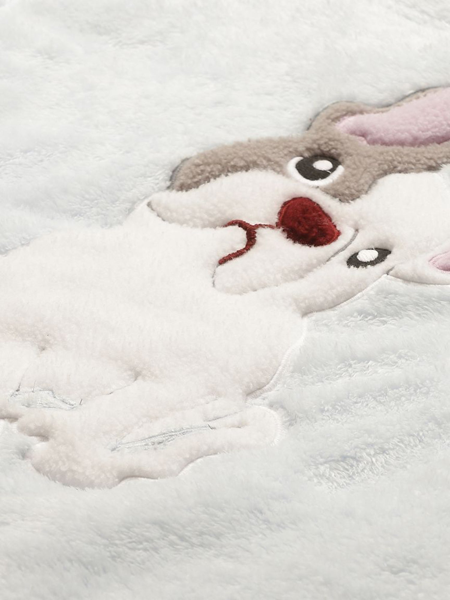 Women Sky Blue Applique Cotton Blend Round Neck Nightsuit