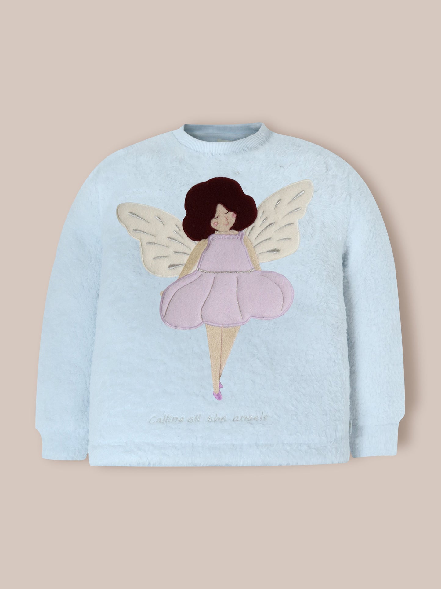 Cherry Crumble Sky Blue Solid Applique Playful Classic Nightsuit