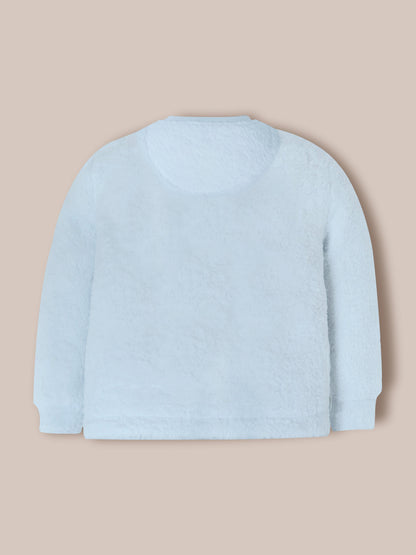 Cherry Crumble Sky Blue Solid Applique Playful Classic Nightsuit