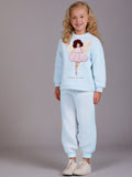 Cherry Crumble Sky Blue Solid Applique Playful Classic Nightsuit