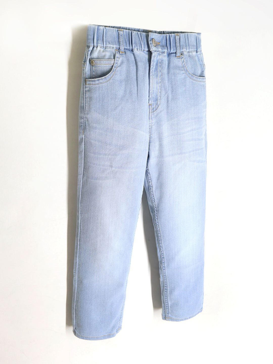 Cherry Crumble Blue Dyed/Washed Denim Casual Wear Easy Fit Unisex Summer Jeans