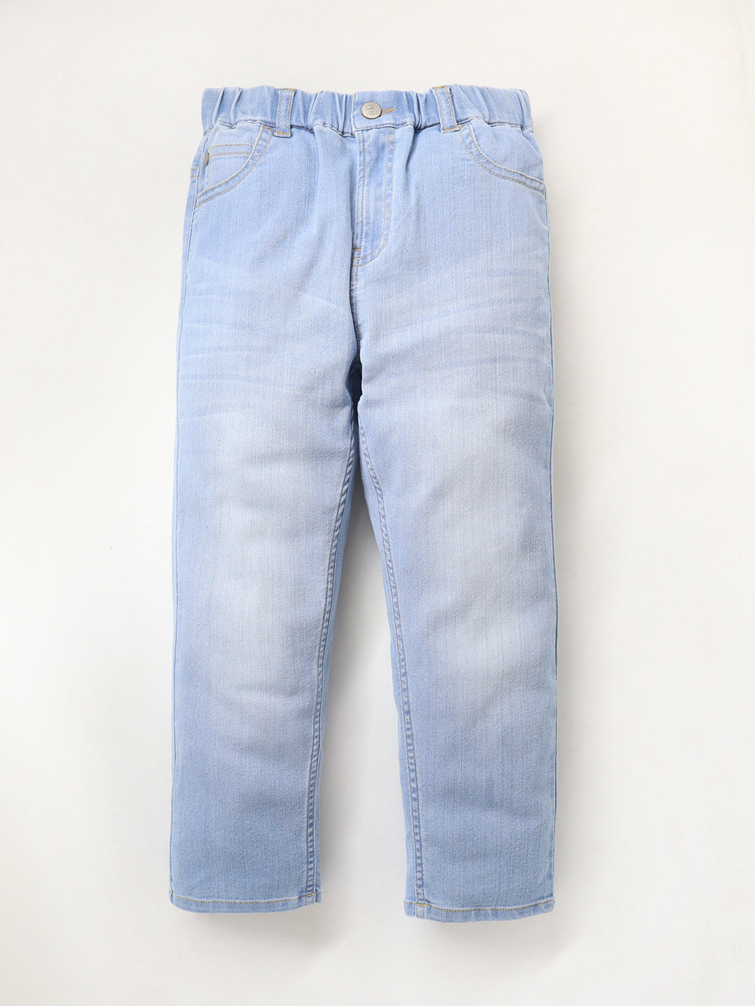 Cherry Crumble Blue Dyed/Washed Denim Casual Wear Easy Fit Unisex Summer Jeans
