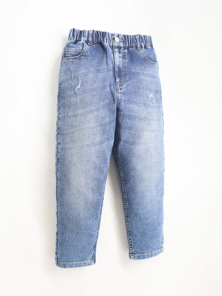 Unisex Kids Blue Balloon Jeans for Ultimate Comfort and Style