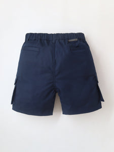 Smart Casual Cotton Navy Blue Knee Length Button Closure with Pockets Shorts For Boys