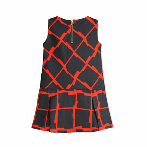 Patterned Bow Dress for Girls