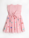 Girls Pink Color Embroidery Dress