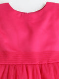 Fashionable Hot Pink Fit & Flare Knee Length Party Dress For Girls