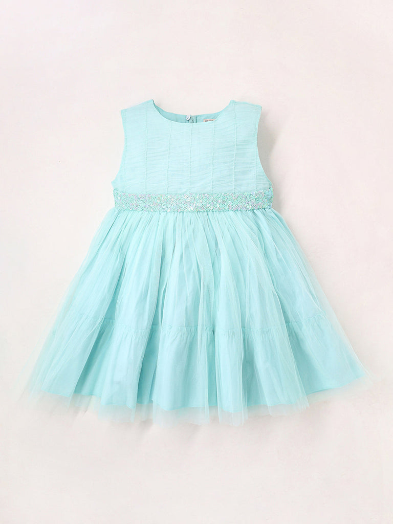 Serene Sea Blue Dress for Kids