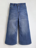 Chic and Comfortable High-Rise Wide Leg Flared Jeans in Denim Blue for Girls