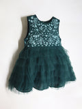 Party Wear Ruffled Applique Dress For Girls