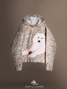 Unisex Kids Multicolor cropped hoodie with floral print