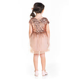 Salmon-Sequins-Dress-With-Bow-And-Clip