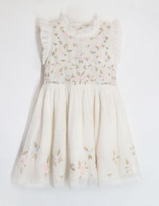 Girls Fit and Flare Embroidery Party Dress