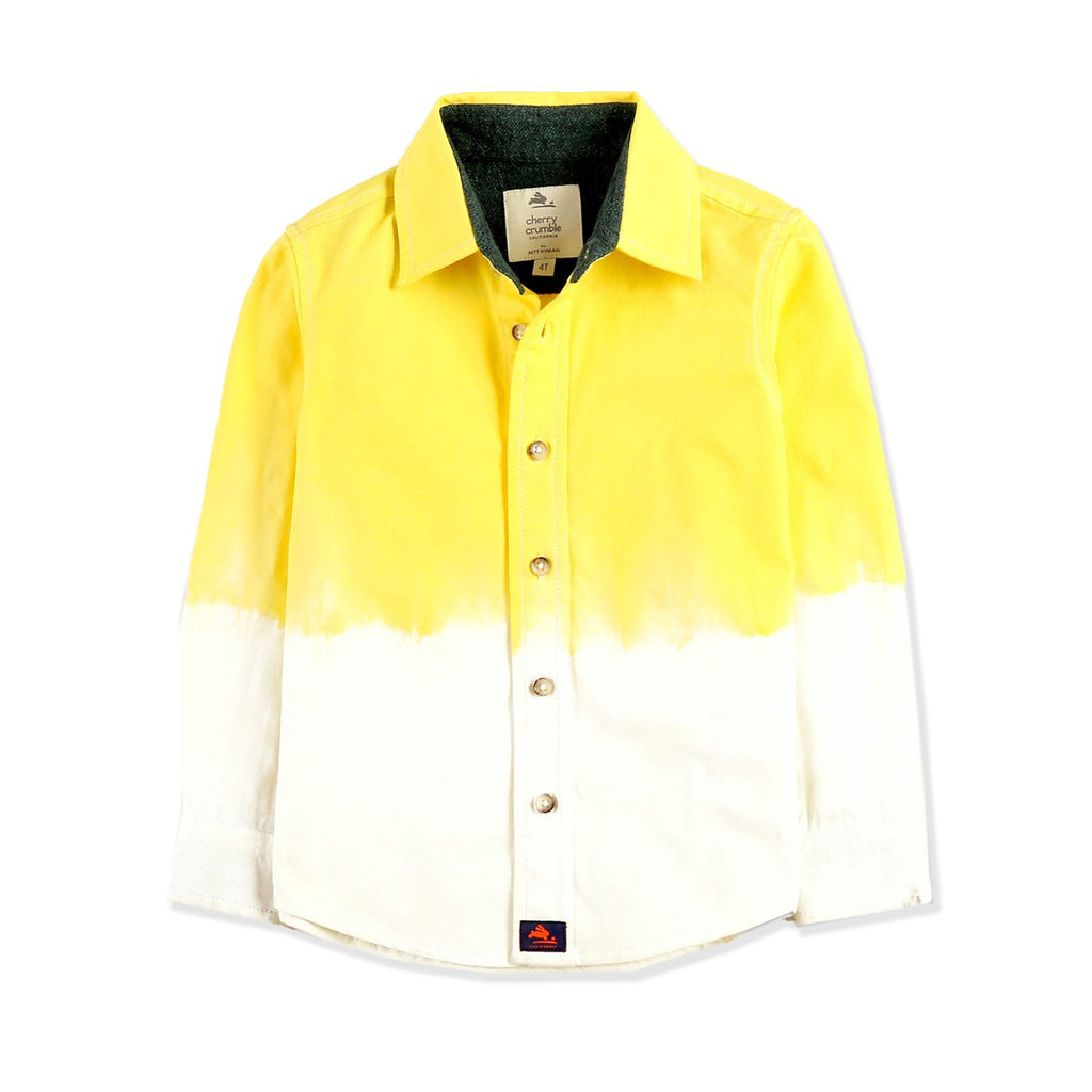 Ombre Dyed Yellow White Shirt for Boys