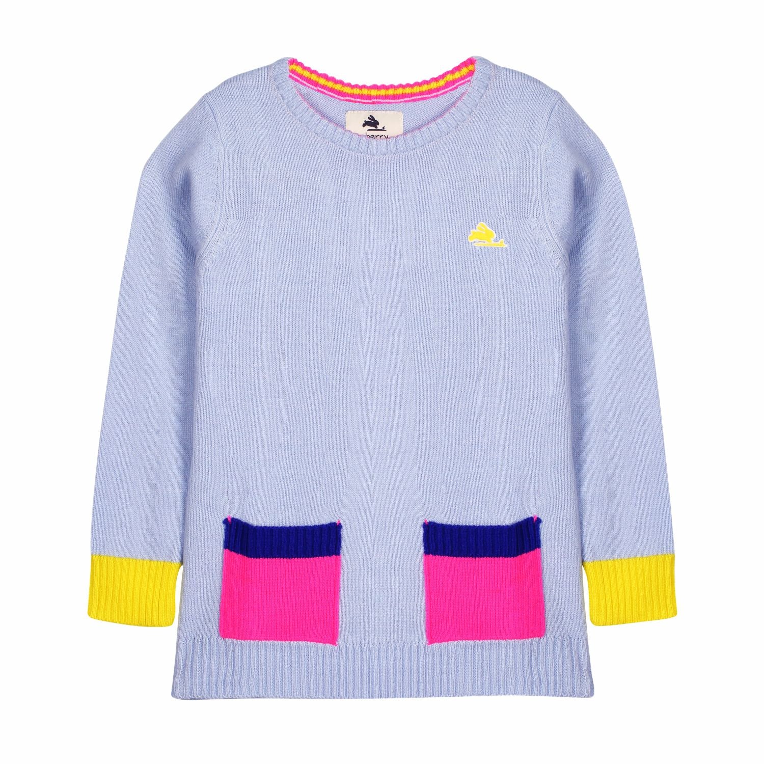 Colorblock Pocket Knitted Jumper for Girls