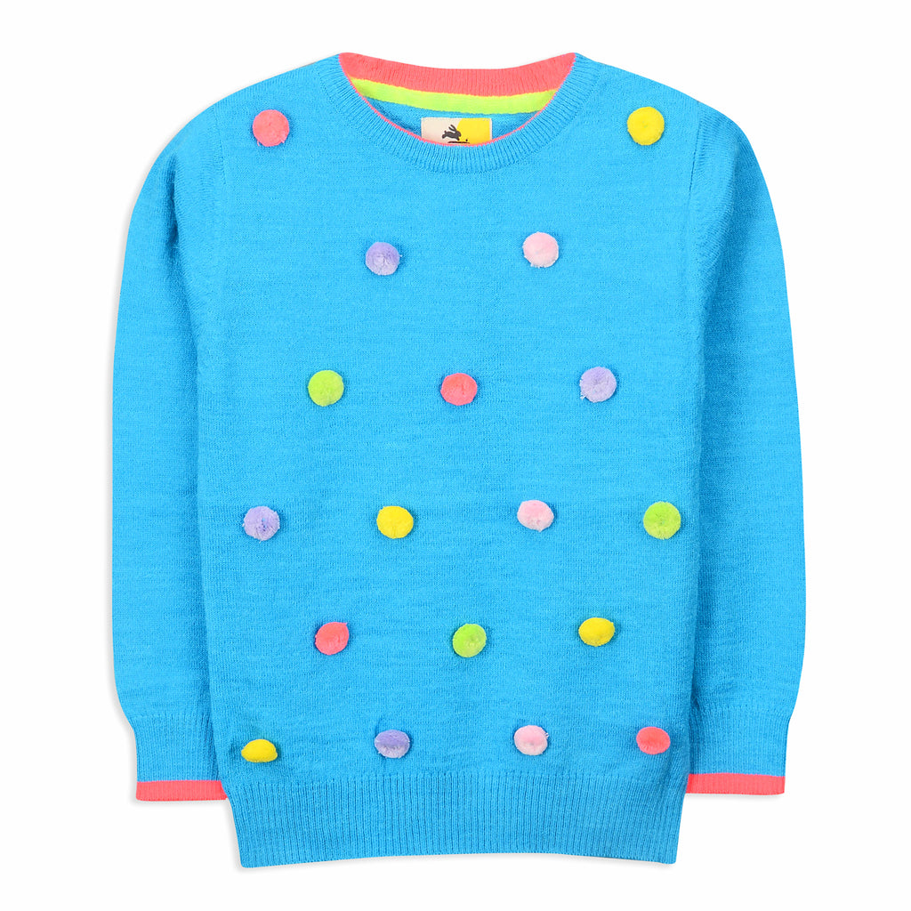 Pom Pom Sweater For Girls