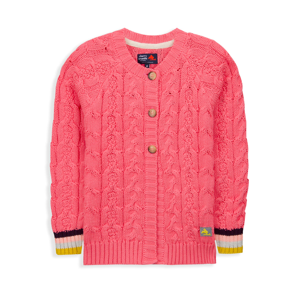 Cable Knit Cardigan For Girls