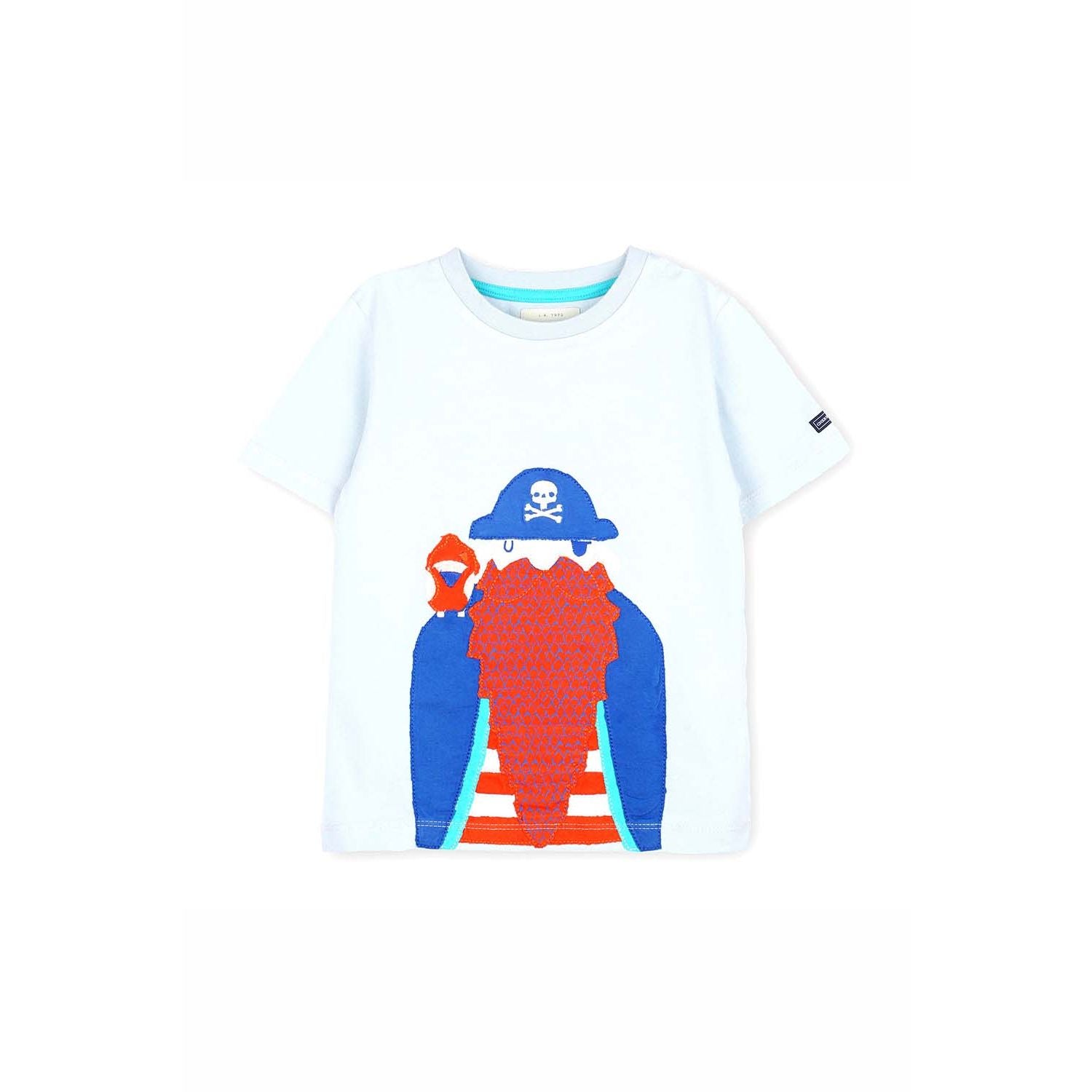 Bio Washed Cotton Blue Red With Orange T Shirt for Boys
