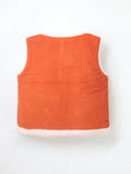 Smart Casual Orange Cotton Blend Reversible Jacket For Boys & Girls