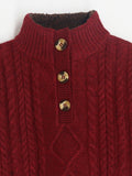 Unisex Easy Fit High Neck Maroon Sweater for Ultimate Comfort and Style