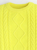 Cherry Crumble Warm Yellow Soft Puff Sleeve Solid Sweater